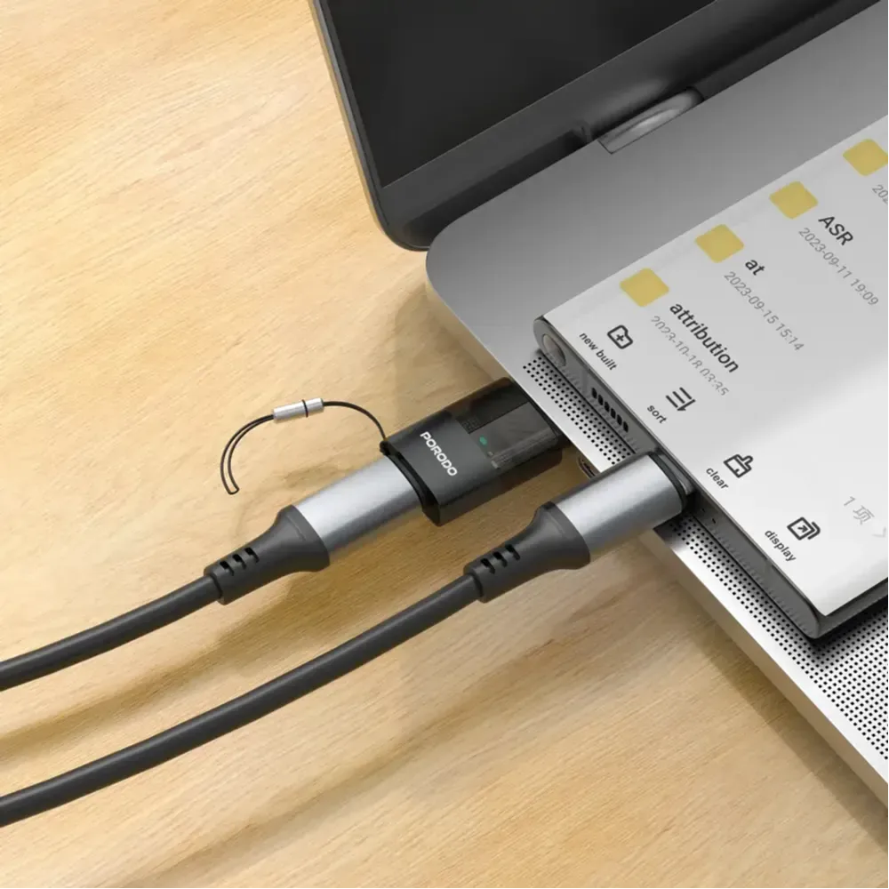 Porodo MiniLink Transparent OTG Adapter USB-C to USB-A 480Mbps — image 3