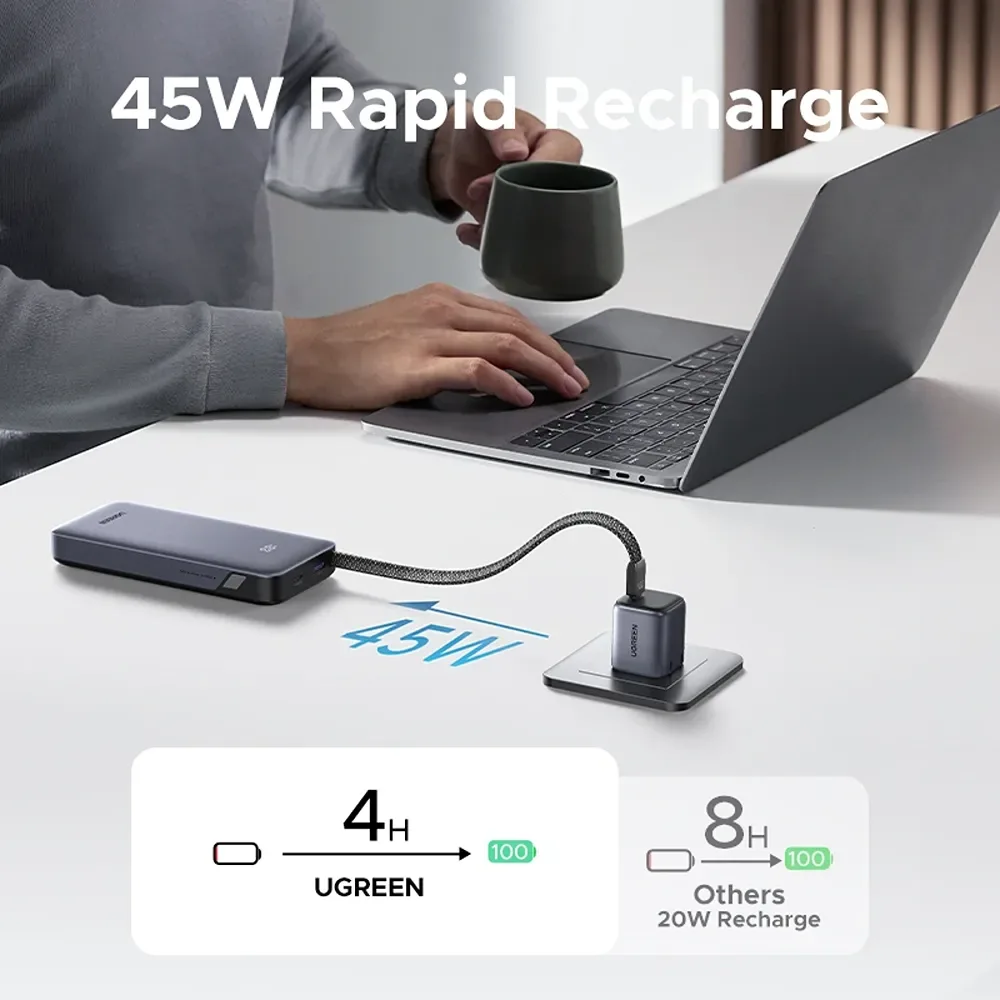 UGREEN Nexode 20000mAh 45W Power Bank with Built-in Cable — image 3