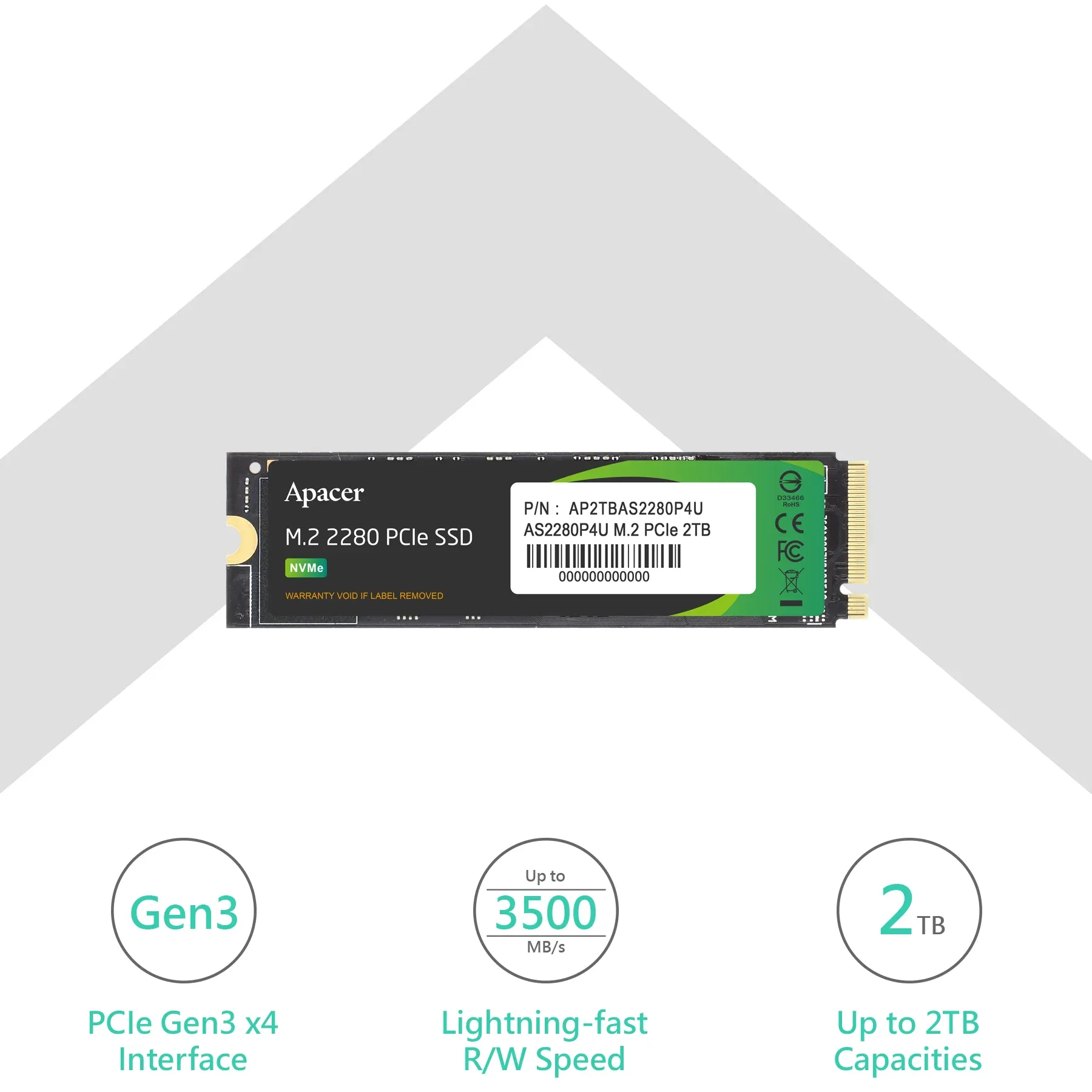 Apacer AS2280P4U M.2 PCIe Gen3 x4 SSD – 256GB–2TB — image 5